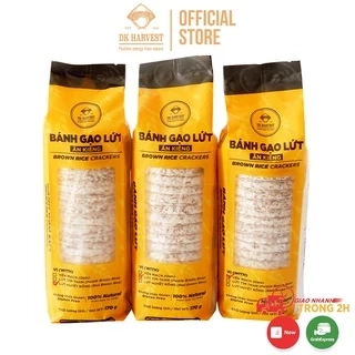 Bánh Gạo Lứt Ăn Kiêng Giảm Cân DK Harvest (170g/18 bánh) - 3 Vị (Lứt Huyết Rồng, Yến Mạch, Lứt Tím Than)