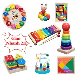 Combo 8 món đồ chơi gỗ Bi's House giúp bé phát triển kỹ năng