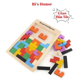 Đồ chơi xếp gạch thông minh Bi's House, xếp gỗ tư duy cho bé