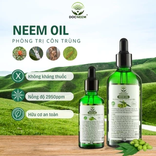 Neem oil phòng trị sâu bệnh hoa hồng, phong lan, cây cảnh DOCNEEM hữu cơ, nguyên chất ép lạnh, hàng chính hãng