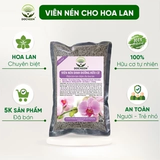 Phân bón cho hoa lan DOCNEEM tan chậm, viên nén dinh dưỡng hữu cơ vi sinh ben 01 cho hoa lan