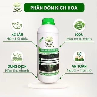 Phân bón hữu cơ kích hoa DOCNEEM cho hoa hồng, hoa lan, cây cảnh làm vườn, dung tích 1 lít