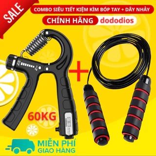 Combo 2 Món: Kìm Bóp Tay Có Máy Đếm Tập Cơ Tay Và Dây Nhảy Thể Lực Tập Gym Hiệu Quả - Combo Dây Nhảy Và Kìm Bóp Tay