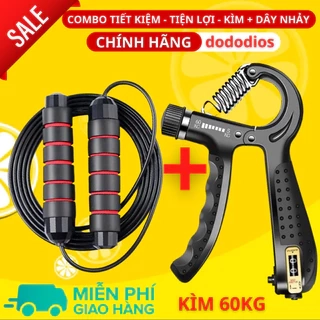 Combo Kìm Bóp Tay Dây Nhảy Lõi Thép - Kìm 60kg 100kg Và 120kg - Màn Hình Điện Tử Đếm Số - Hãng Dododios