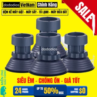 Bộ 4 Chân Chống Rung Cho Máy Giặt, Tủ Lạnh - Chân Kê Tăng Giảm Chiều Cao, Đế Cao Su Chống Rung, Chống Trượt