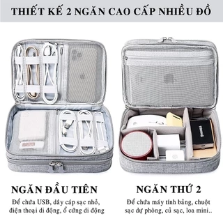 Túi Đựng Phụ Kiện Điện Thoại 2 Ngăn Lớn Cải Tiến Nhiều Ngăn Chống Nước, Chống Sốc Chính Hãng Dododios