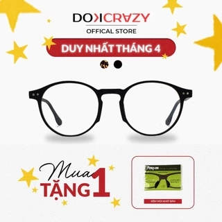Gọng kính DOKCRAZY DANO mắt tròn nam nữ thời trang chất liệu cao cấp, nhẹ, Chống ánh sáng xanh,UV400