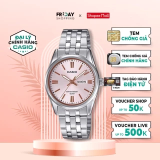 Đồng Hồ Casio Nữ LTP-1335D-4AVDF Mặt Hồng Dây Kim Loại Chính Hãng