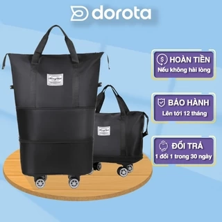Túi du lịch 3 tầng gấp gọn có bánh xe kích thước lớn đi dã ngoại, công tác kéo tay, cài vali 3TBX