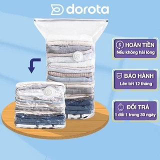 Túi hút chân không đựng quần áo DOROTA bọc cất chăn màn không cần dùng bơm 2 lớp khóa zip nhiều màu TCK1