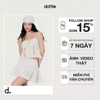 DOTTIE - Áo bèo rút bản ngực - Trắng - T1078