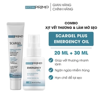 Combo Xịt Vết Thương, Làm Mờ Sẹo DottorPrimo Scargel Plus 20ml & DottorPrimo Emergency Oil 30ml
