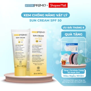 Kem Chống Nắng Vật Lý DottorPrimo Sun Cream SPF50 - Dành Cho Da Mụn Và Da Nhạy Cảm 50ml