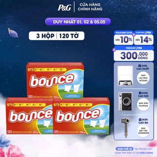 Combo 3 Giấy Sấy Thơm Quần Áo BOUNCE Sheets Outdoor Fresh Hộp 12 Tờ