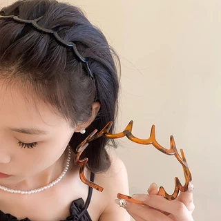 DREJEW Băng đô rửa mặt bằng nhựa đơn giản trang điểm băng đô nữ có mái tóc gãy có răng kẹp tóc chống trượt đa năng