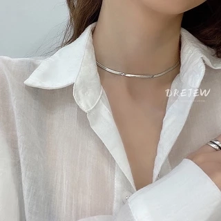 DREJEW Vòng Cổ Dây Xích Bằng Thép Titan Kiểu Dáng Đơn Giản Thời Trang Cho Nữ
