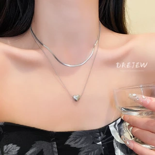 DREJEW Vòng cổ Hai Lớp Hình Xương Rắn Sang Trọng Thời Trang