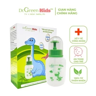 Bình rửa mũi cho trẻ em Dr.Green Kids | 30 gói muối biển | Đầu rửa silicon | viêm mũi | viêm xoang