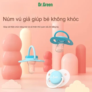 Núm Vú Giả Cho Bé Dr.Green 0 - 6 -12 - 24 Tháng | Bé Sơ Sinh | Silicon Siêu Mềm Cho Bé Ngủ Yên