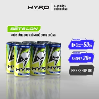 6 lon nước tăng lực Hyro không bổ sung đường