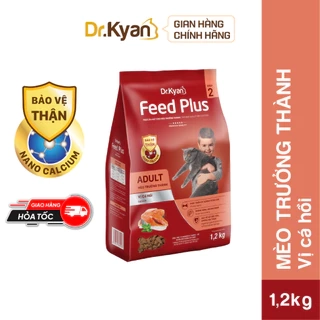 Dr.Kyan - Thức ăn hạt cho mèo lớn Feed Plus - Adutl 1,2 Kg - Vị cá hồi - DrKyan