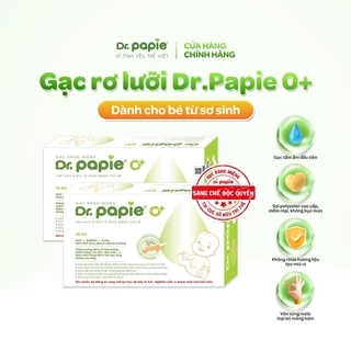 2 Hộp Gạc Rơ Lưỡi Dr.Papie Tiêu Chuẩn 5SAO, Làm Sạch Răng, Lưỡi, Nướu và Khoang Miệng Cho Bé - 30Gói/Hộp x 2