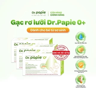 3 Hộp Gạc Rơ Lưỡi Dr.Papie Tiêu Chuẩn 5SAO, Làm Sạch Răng, Lưỡi, Nướu và Khoang Miệng Cho Bé - 30Gói/Hộp x 3