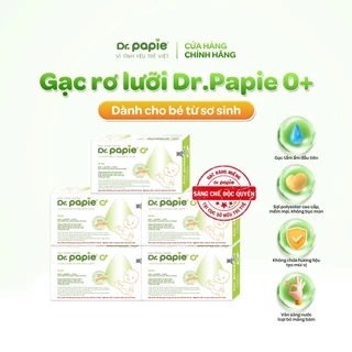 5 Hộp Gạc Rơ Lưỡi Dr.Papie Tiêu Chuẩn 5SAO, Làm Sạch Răng, Lưỡi, Nướu và Khoang Miệng Cho Bé - 30Gói/Hộp x 5