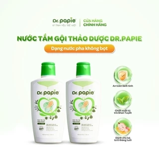 Combo 2 Chai Nước Tắm Thảo Dược Dr Papie Giúp Giảm Mẩn Ngứa Và Rôm Sảy, Hỗ Trợ Làm Sạch, Mát Da Bé - Chai 230ml