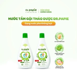 Combo 2 Nước Tắm Thảo Dược Dr Papie Giúp Giảm Mẩn Ngứa Và Rôm Sảy, Hỗ Trợ Làm Sạch, Mát Da Bé - Chai 500ml