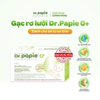 Gạc Rơ Lưỡi Dr.Papie Tiêu Chuẩn 5SAO, Làm Sạch Răng, Lưỡi, Nướu và Khoang Miệng Cho Bé - 30Gói/Hộp