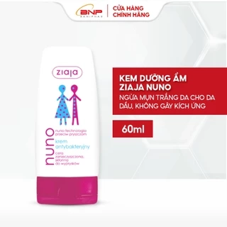 Kem dưỡng ẩm ngừa mụn trắng da Ziaja Nuno cho da dầu, không gây kích ứng 60ml