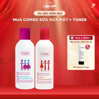 Sữa rửa mặt dạng gel ngừa mụn trắng da Ziaja Nuno cho da dầu và da hỗn hợp, không gây kích ứng 200ml