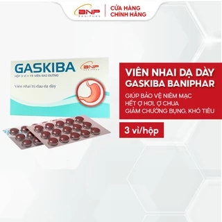 Viên Nhai Dạ Dày Gaskiba BANIPHAR Giúp Bảo Vệ Niêm Mạc, Hết Ợ Hơi, Ợ Chua Giảm Chướng Bụng, Khó Tiêu Hộp 3 Vỉ
