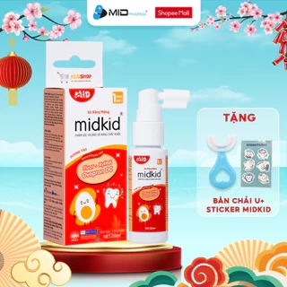 Xịt chống sâu răng MIDKID chính hãng hương Táo 20ml, vị ngọt thơm nuốt an toàn cho bé từ 1 tuổi