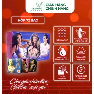 Bao Cao Su Gia Đình VietHung Pharma, Siêu Mỏng, Bổ Sung Nhiều Gel Bôi Trơn, Hộp 3 Chiếc