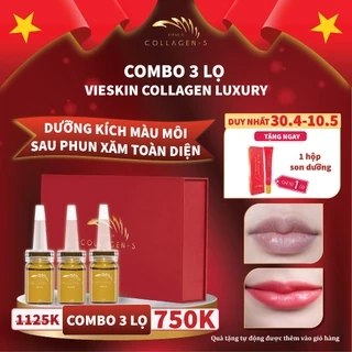 Combo 3 Lọ Siêu Tinh Chất Vieskin Collagen Luxury Cao Cấp Dưỡng Kích Màu Môi Sau Phun Xăm Toàn Diện