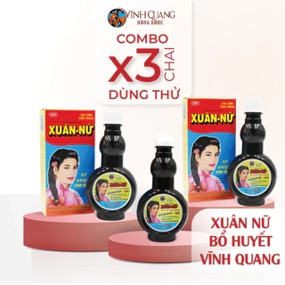 Combo 3 chai Xuân Nữ Bổ Huyết VĨNH QUANG 280ml - Điều hoà kinh nguyệt, đau bụng kinh, bổ máu