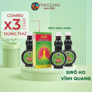 Siro Vĩnh Quang Combo 3 chai 280ml Hỗ trợ Giảm ho, ho có đờm, ho gió, ho khan, bổ phổi