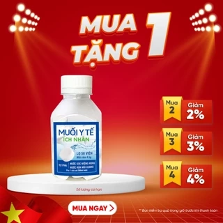 Combo 3 Lọ Viên Muối Ích Nhân Hỗ Trợ Làm Sạch Mũi Họng, Đường Hô Hấp Lọ 50 Viên