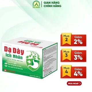 Dạ Dày Ích Nhân bảo vệ và hỗ trợ giảm biểu hiện viêm loét dạ dày, tá tràng - hộp 10 gói DDI
