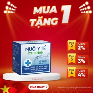 Muối Y Tế Ích Nhân Sát Khuẩn Mũi Họng An Toàn Tiện Lợi - Hộp 20 Gói/4.5g
