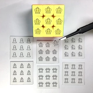 Bộ sticker rubik cờ vua DƯƠNG SINH, cho khối 3x3x3 (6 miếng dán)