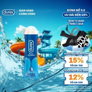 Gel bôi trơn Durex Classic gốc nước - Bao bì mới, cải tiến công thức thêm mượt mà, 50ML/chai