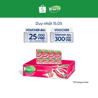 Thùng 48 Hộp Sữa Chua Lên Men Tự Nhiên Yomost Vị Dâu (170ml/Hộp)