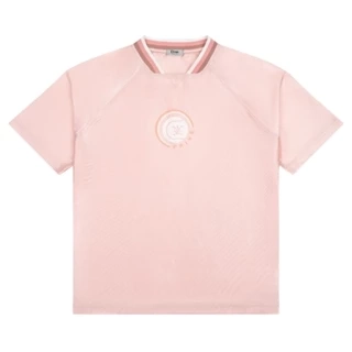 DVRK - Áo Thun Baseball Tay Ngắn Cổ Sọc Form Loose Màu Hồng-DVRK-25R