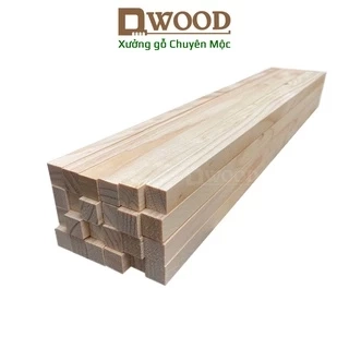 5 thanh gỗ thông Dwood vuông 1cm làm mô hình kiến trúc - chiều dài tự chọn