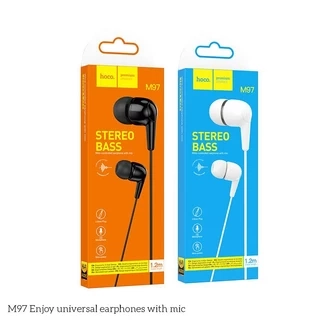 Tai nghe nhét tai M97 dùng cho mọi điện thoại, laptop, máy tính bảng tai nghe có mic nghe gọi chân cắm jack 3.5mm