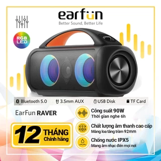 Loa bluetooth Earfun Uboom Raver, công suất 90W, thời gian nghe 6h, có cổng mic 6.5mm