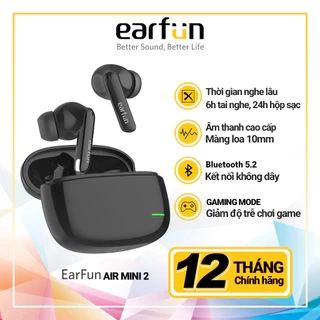Tai nghe Bluetooth True Wireless EarFun Free Pro 3 Bluetooth 5.3 chống ồn ANC chip Qualcomm QCC3072